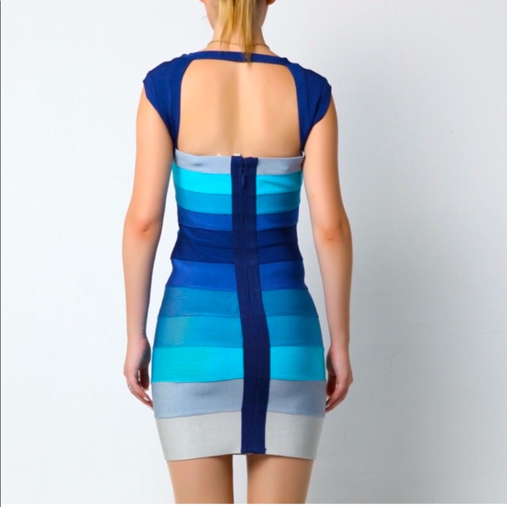 Herve Leger blue ombré dress S